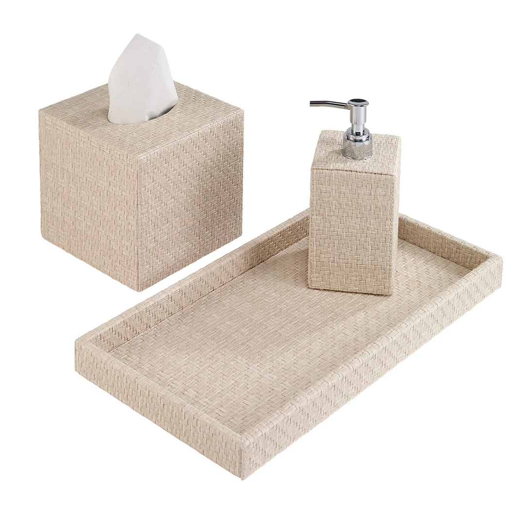 Wicker Vanity Tray In Cream