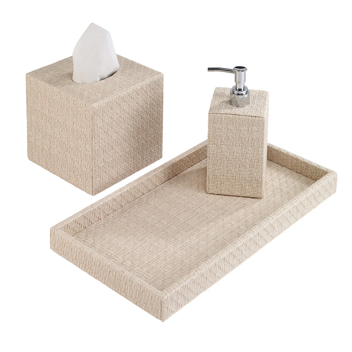 Wicker Vanity Tray In Cream