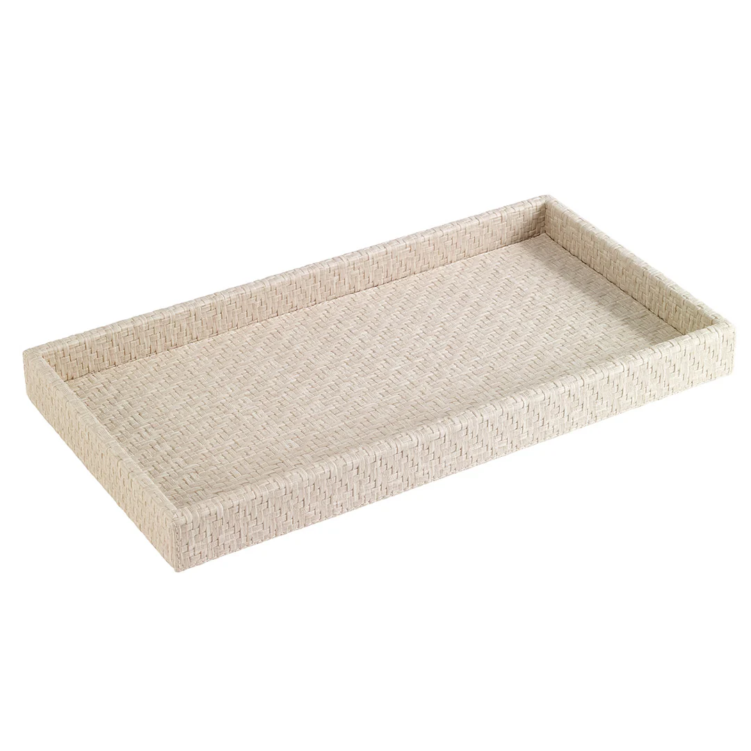 Wicker Vanity Tray In Cream