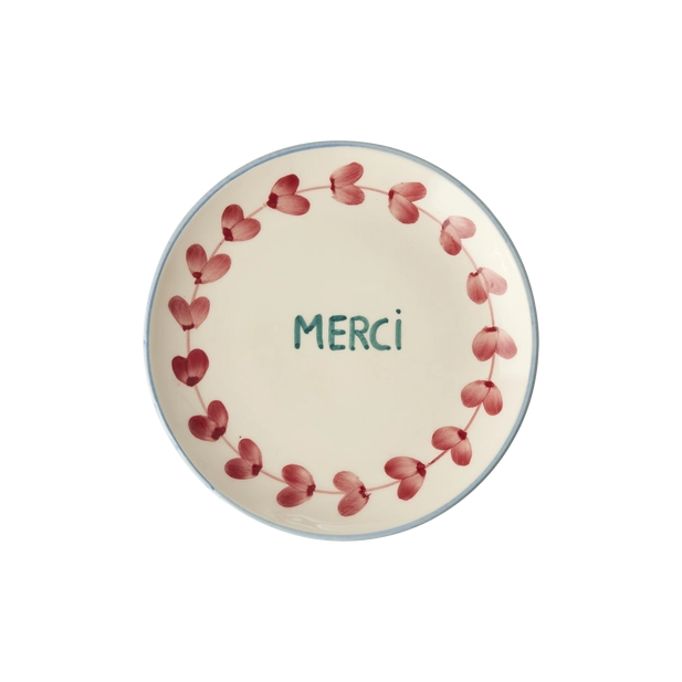 Hand Painted Cake Plate - Merci