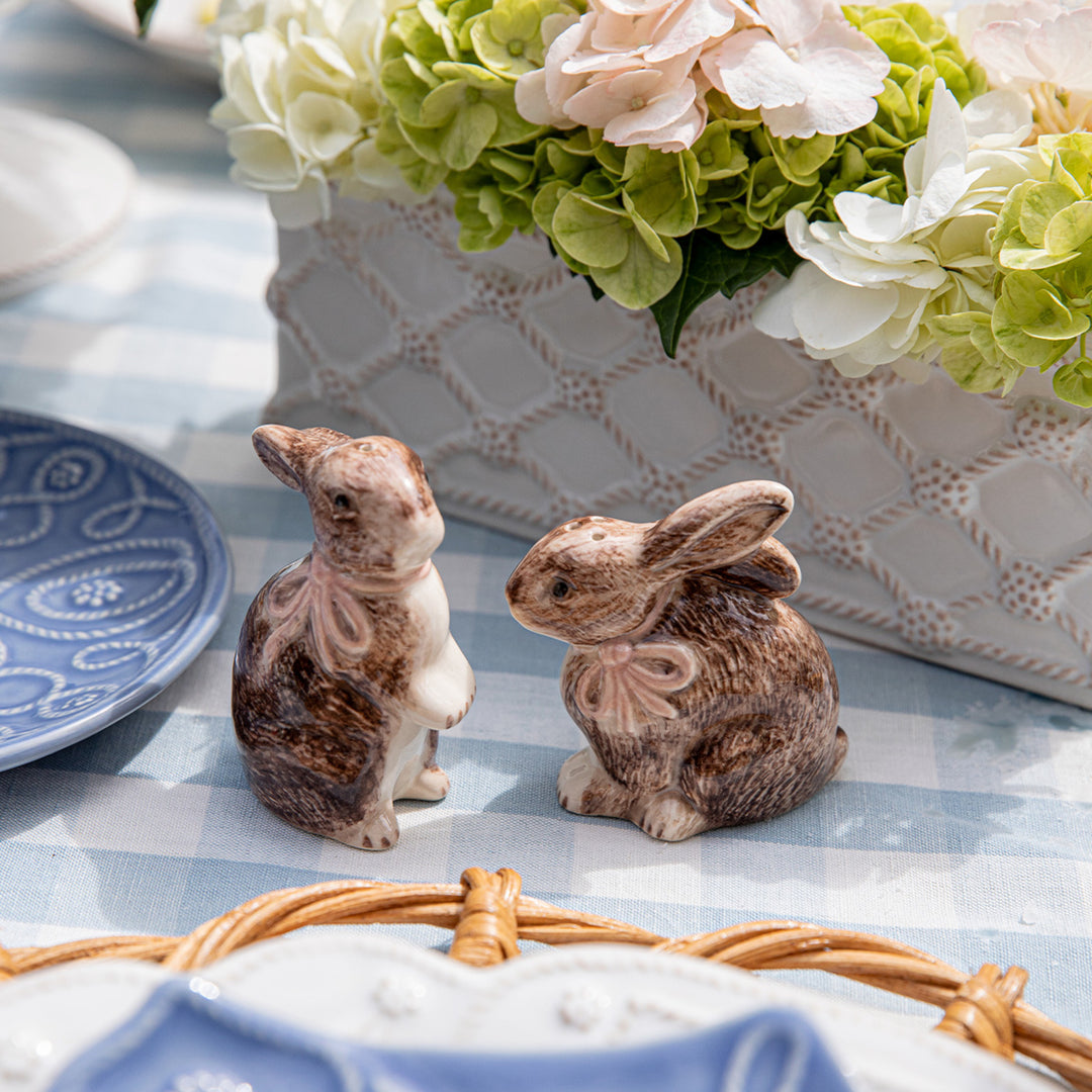 Juliska Clever Creatures Bunny Salt &amp; Pepper Set Napoleon &amp; Josephine