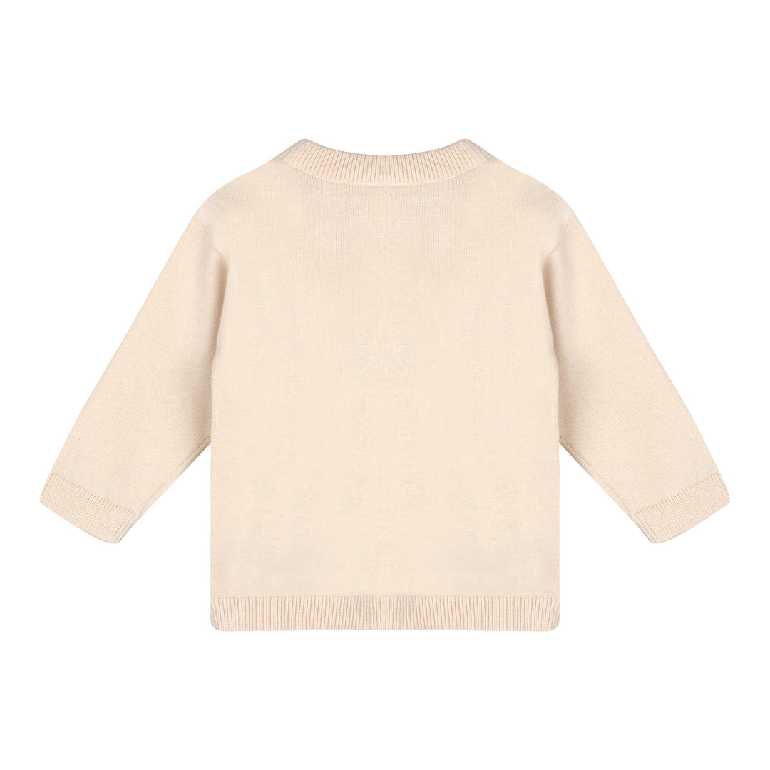 Organic Farm & Tractor Embroidered Knit Baby Pullover