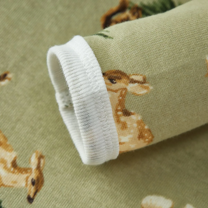 Organic Cotton Zipper Footed Romper Forest Party