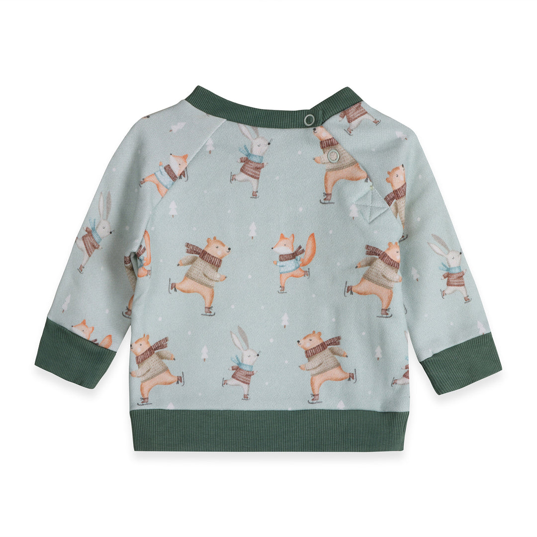 Organic Cotton Fleece Ice Skaters Baby Sweatshirt & Pants Set