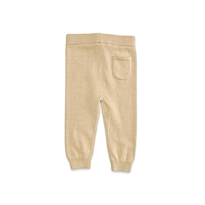 Organic Cotton Pocket Sweater Knit Baby Legging Oatmeal Heather
