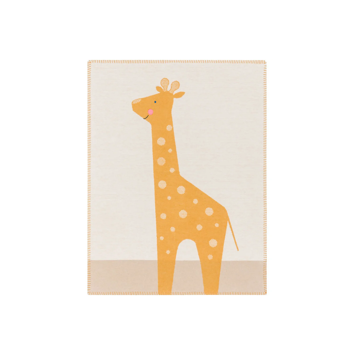 Lili Soft Flannel Baby Blanket Giraffe Off White