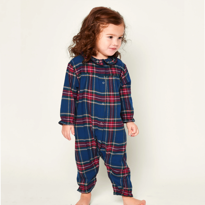Baby's Brushed Twill Madeline Romper in Windsor Tartan
