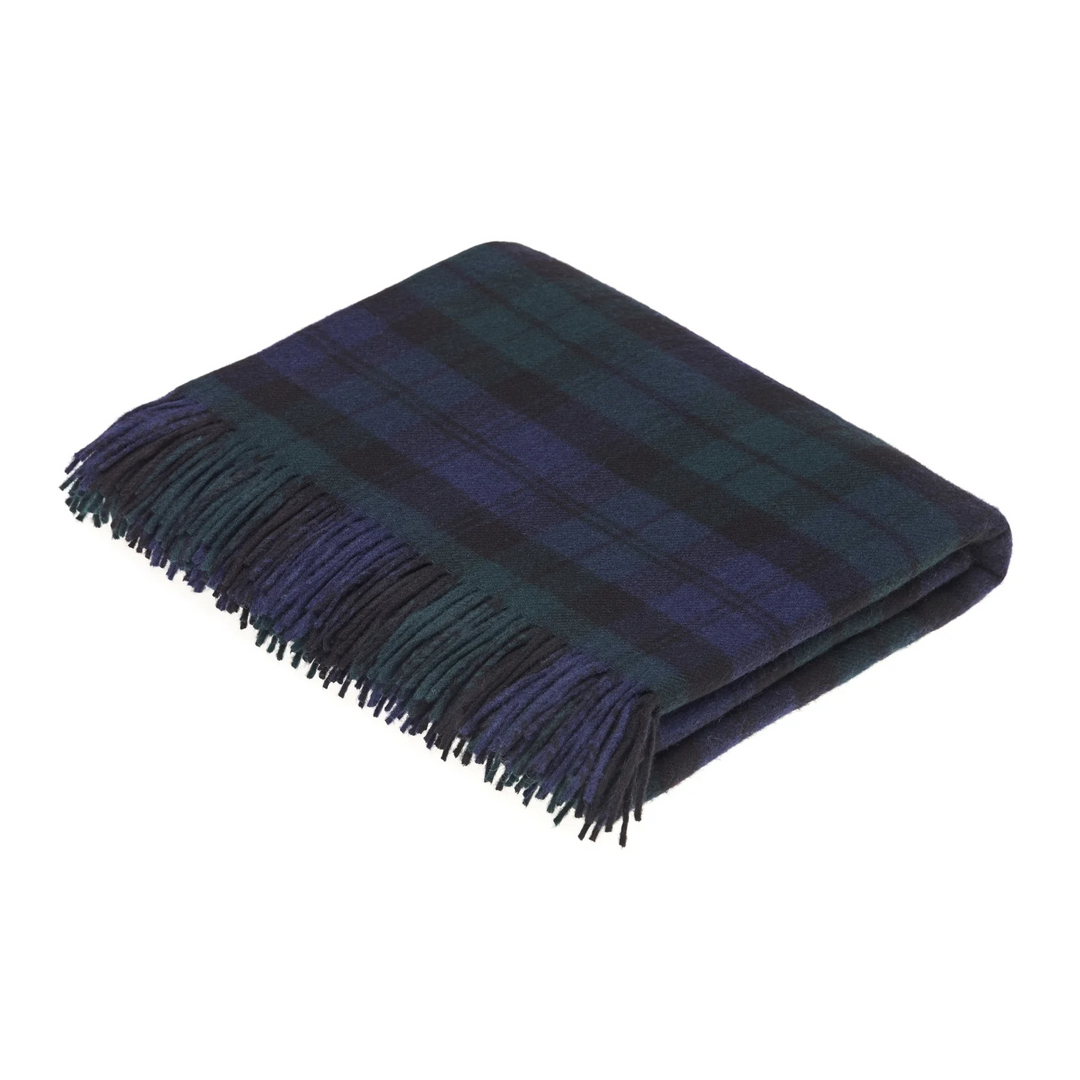 Merino Lambswool - Clan Campbell Black Watch Throw Blanket