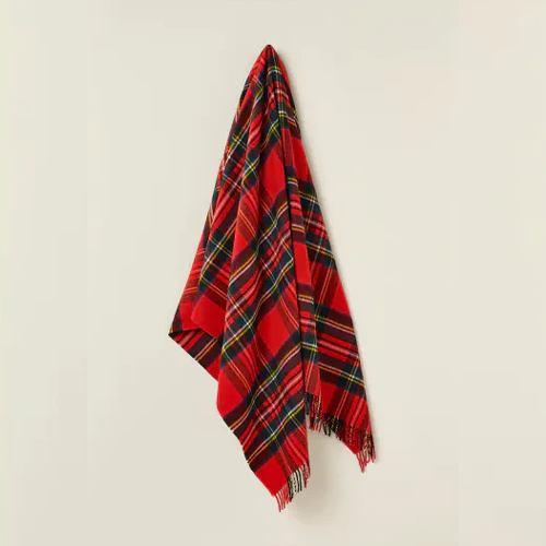 Merino Lambswool Throw Blanket - Royal Stewart Tartan