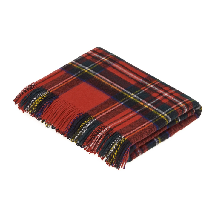 Merino Lambswool Throw Blanket - Royal Stewart Tartan