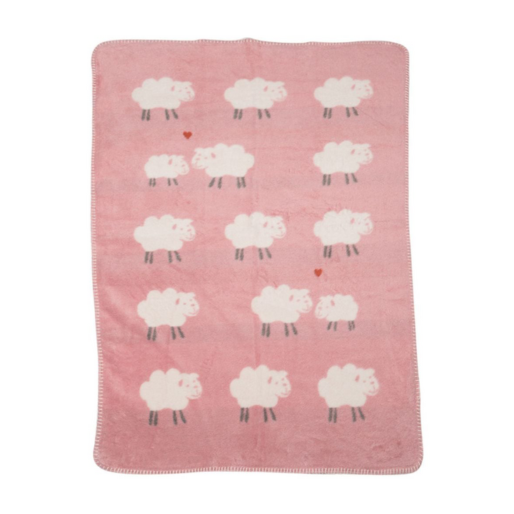 Mila Sheep All Over Blanket Pink 30" x 40"