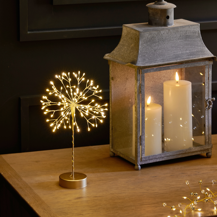 LED Mini Table Dandelion In Gold