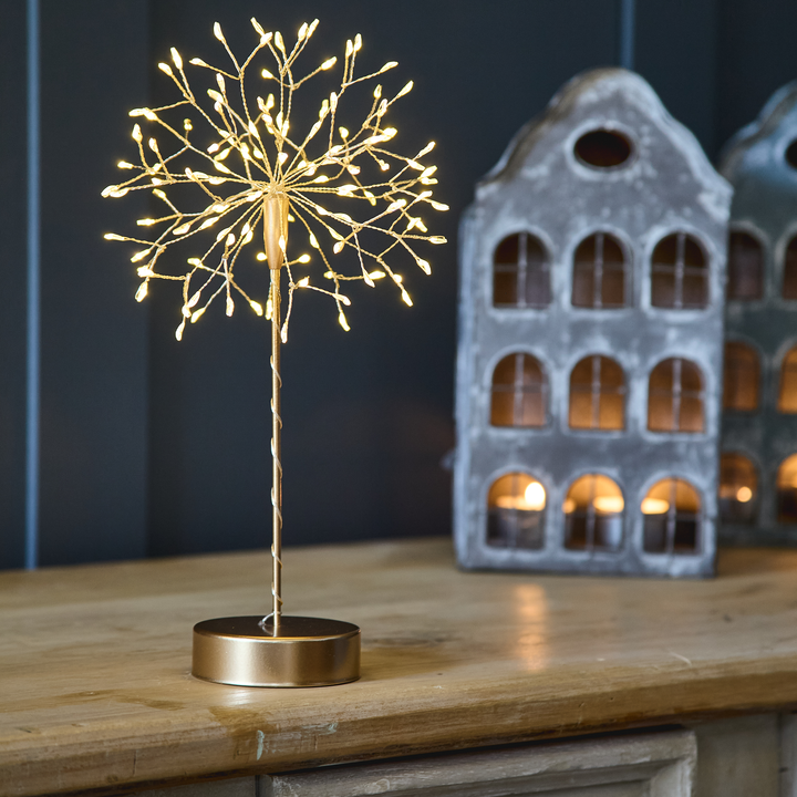LED Mini Table Dandelion In Gold