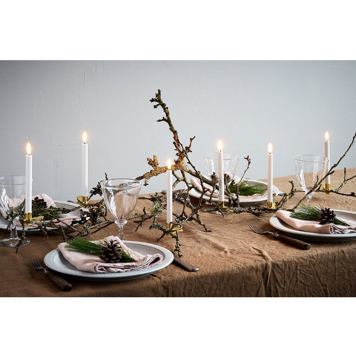 LED Mini White Taper Candle With Gold Clip in Set of 4