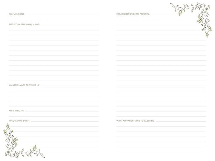 Mom's Story: A Memory and Keepsake Journal for My Family