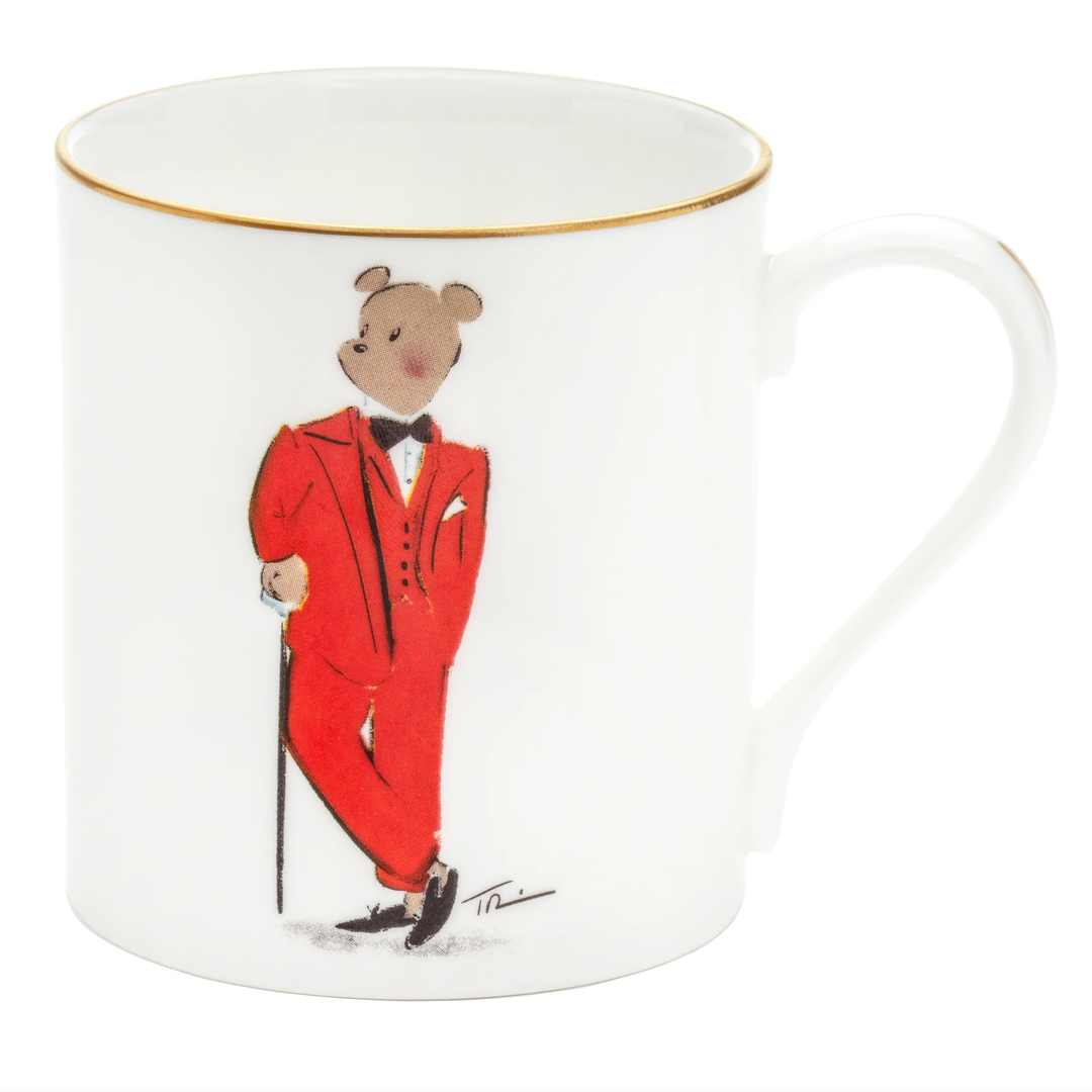 Hal the Bear White Gilded Mug Set Of 2