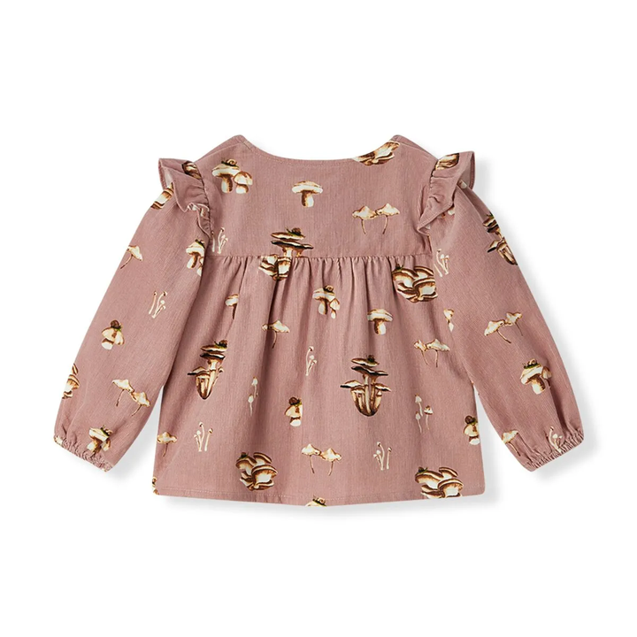 Organic Corduroy Long Sleeve Top Mushroom
