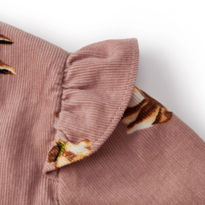 Organic Corduroy Long Sleeve Top Mushroom