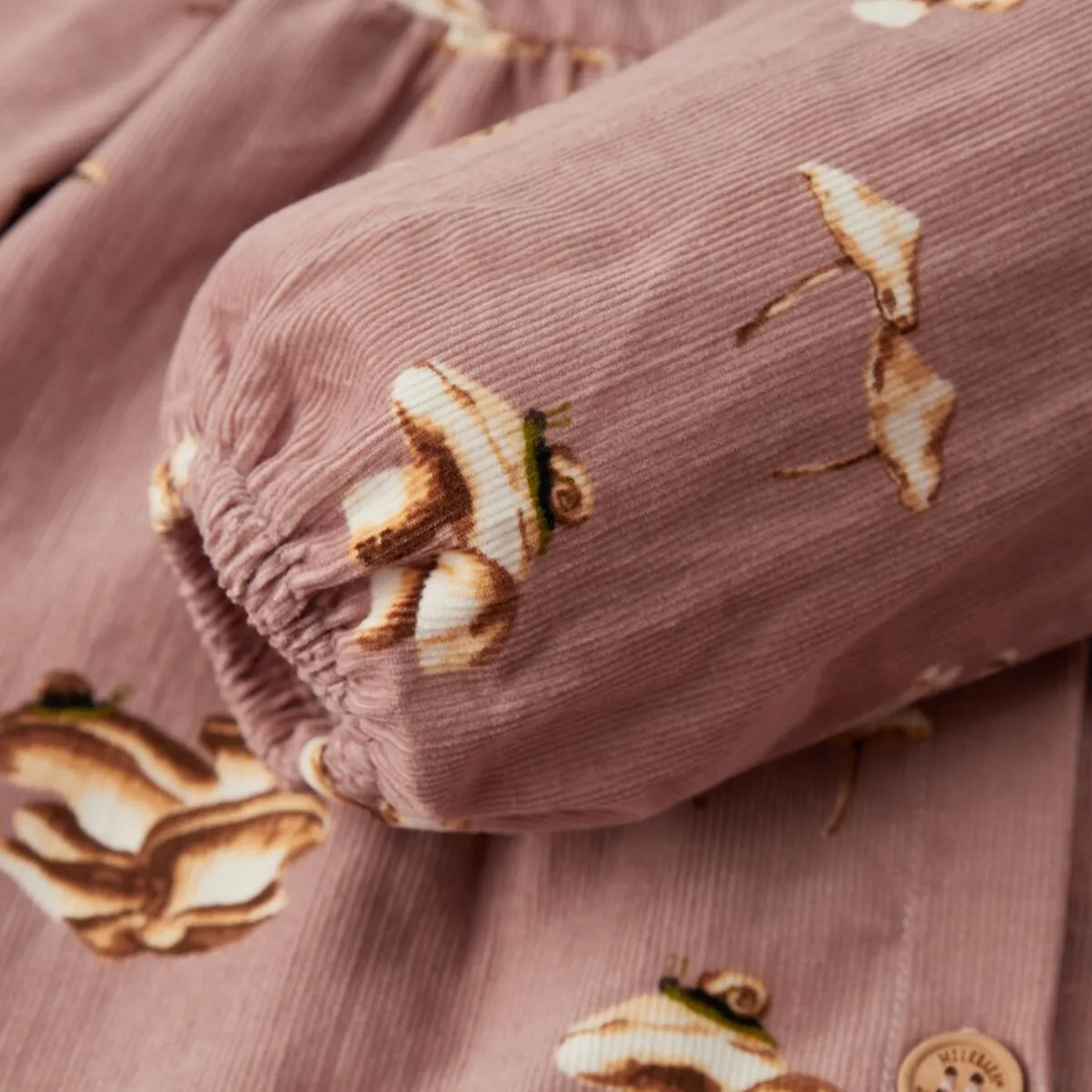 Organic Corduroy Long Sleeve Top Mushroom