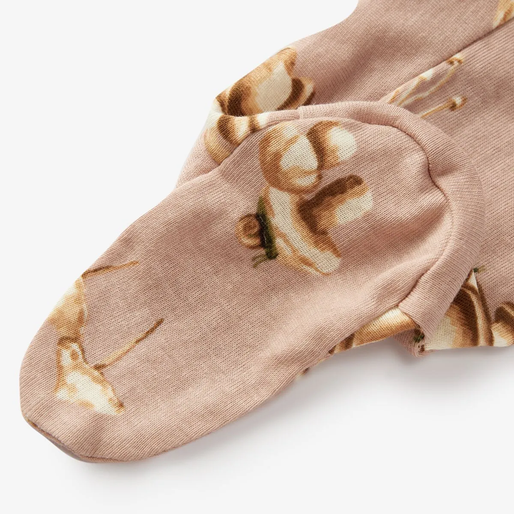 Organic Cotton Ruffle Footed Romper Mushroom