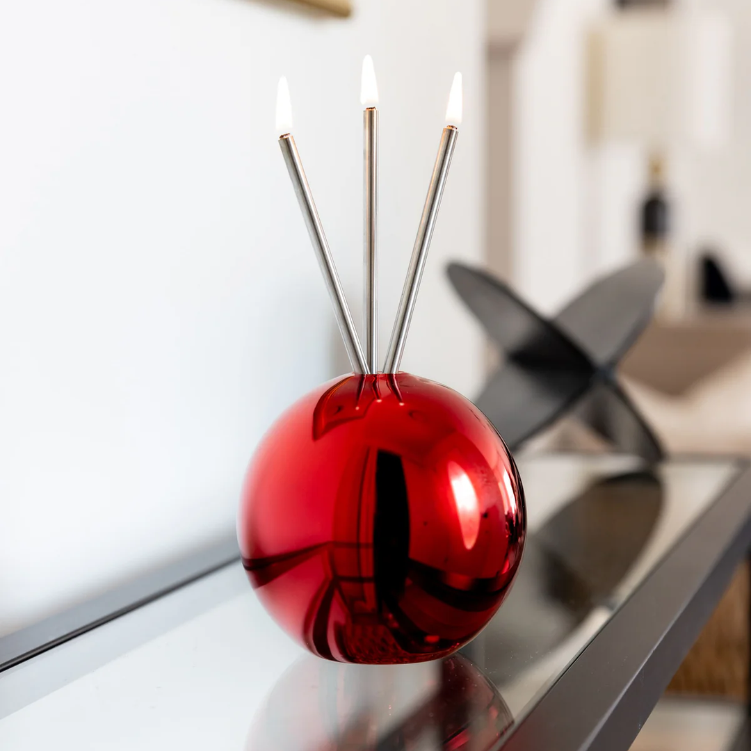 Neva Everlasting Candle Vase Red Metalic