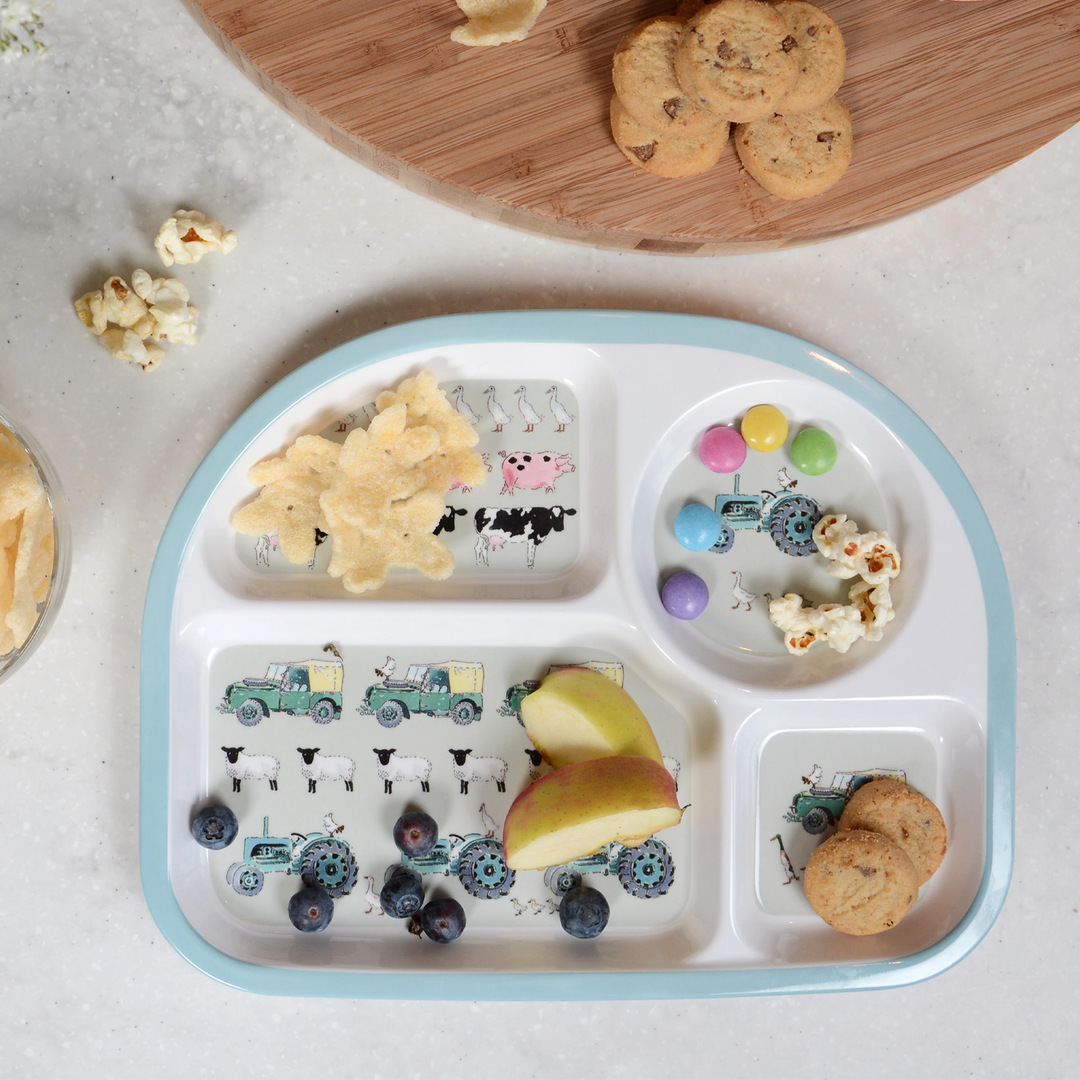 On The Farm Children's Melamine Divider Plate