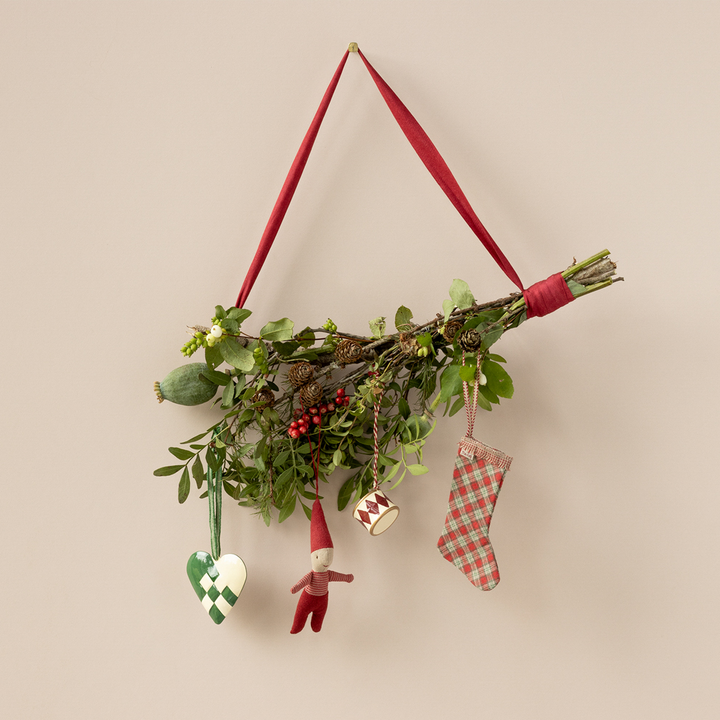 Maileg - Red Checkered Stocking Ornament
