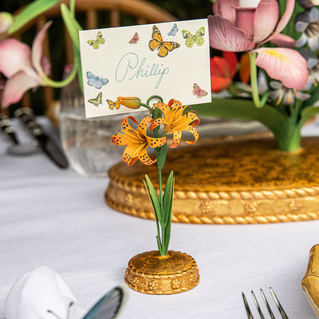 Juliska Meadow Walk Tiger Lily Place Card Holder