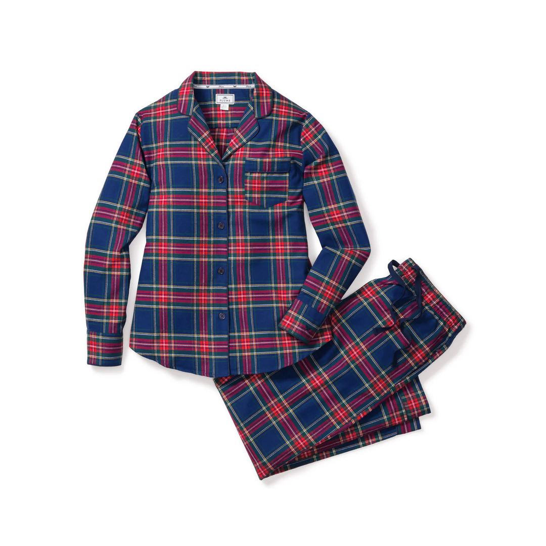 Women's Brushed Twill Pajama Set in Windsor Tartan