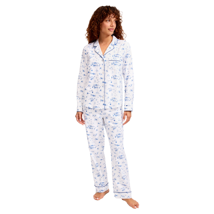 Women's Twill Pajama Set in Chalet Toile