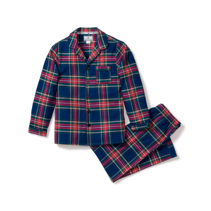 Kid's Brushed Twill Pajama Set in Windsor Tartan