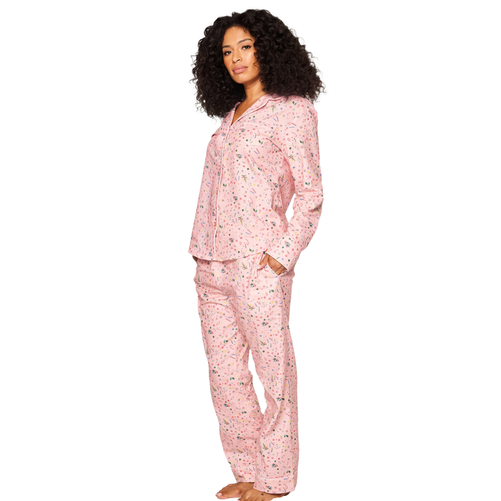 Women's Twill Pajama Set in Vintage Sweets