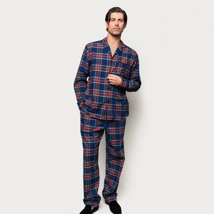Men's Brushed Twill Pajama Set in Windsor Tartan