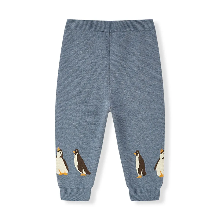 Penguin Family Knitted Birdseye Jacquard Sweatpants