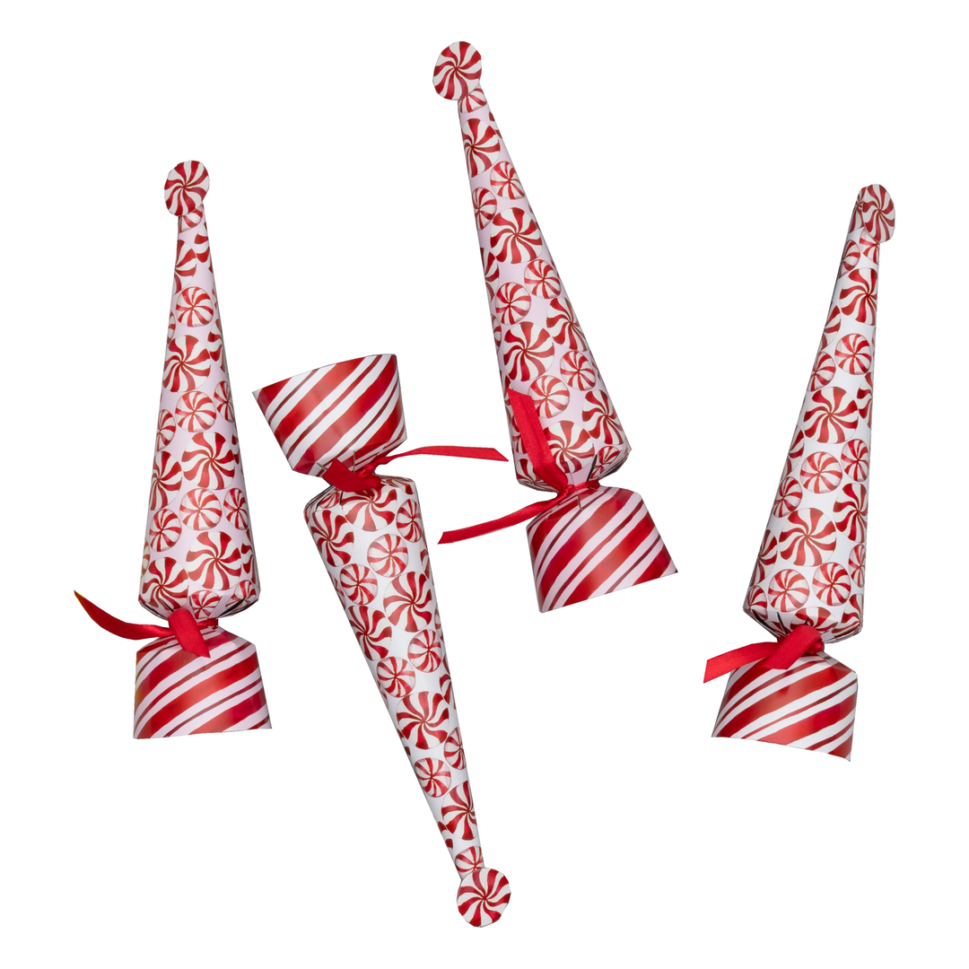 Peppermint Cone Christmas Crackers - Set of 8