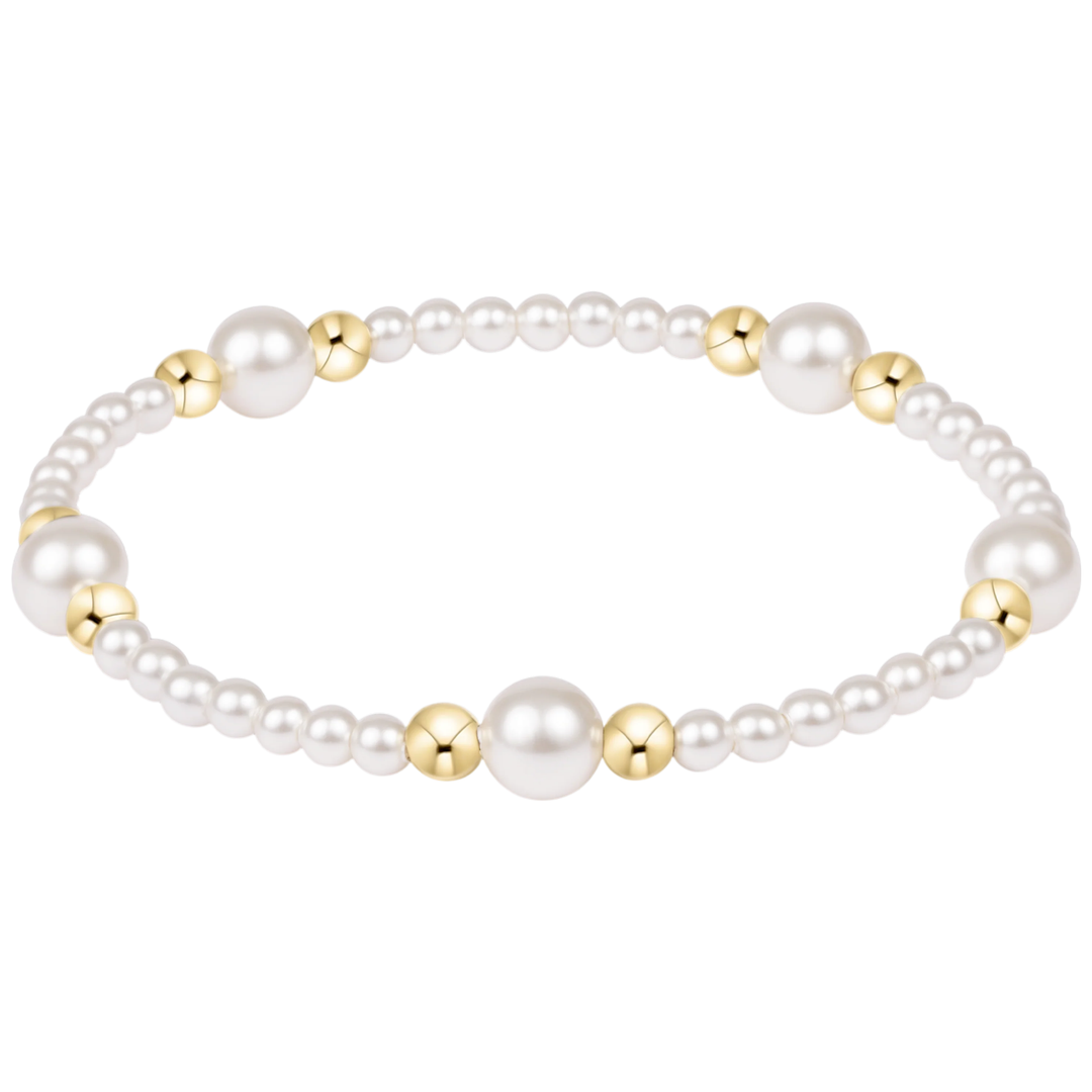 Purpose Pearl 6mm Beaded Pearl Bracelet - Gold