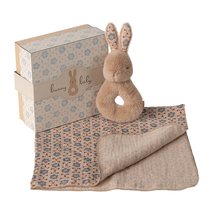 Maileg - Rabbit Rattle Set in Cream Peach