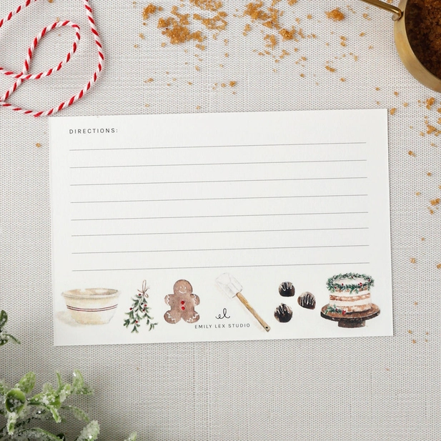 Christmas Baking Recipe Cards Set Of 12