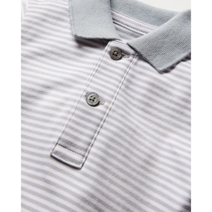 Louis Pima Play Romper Grey Stripe