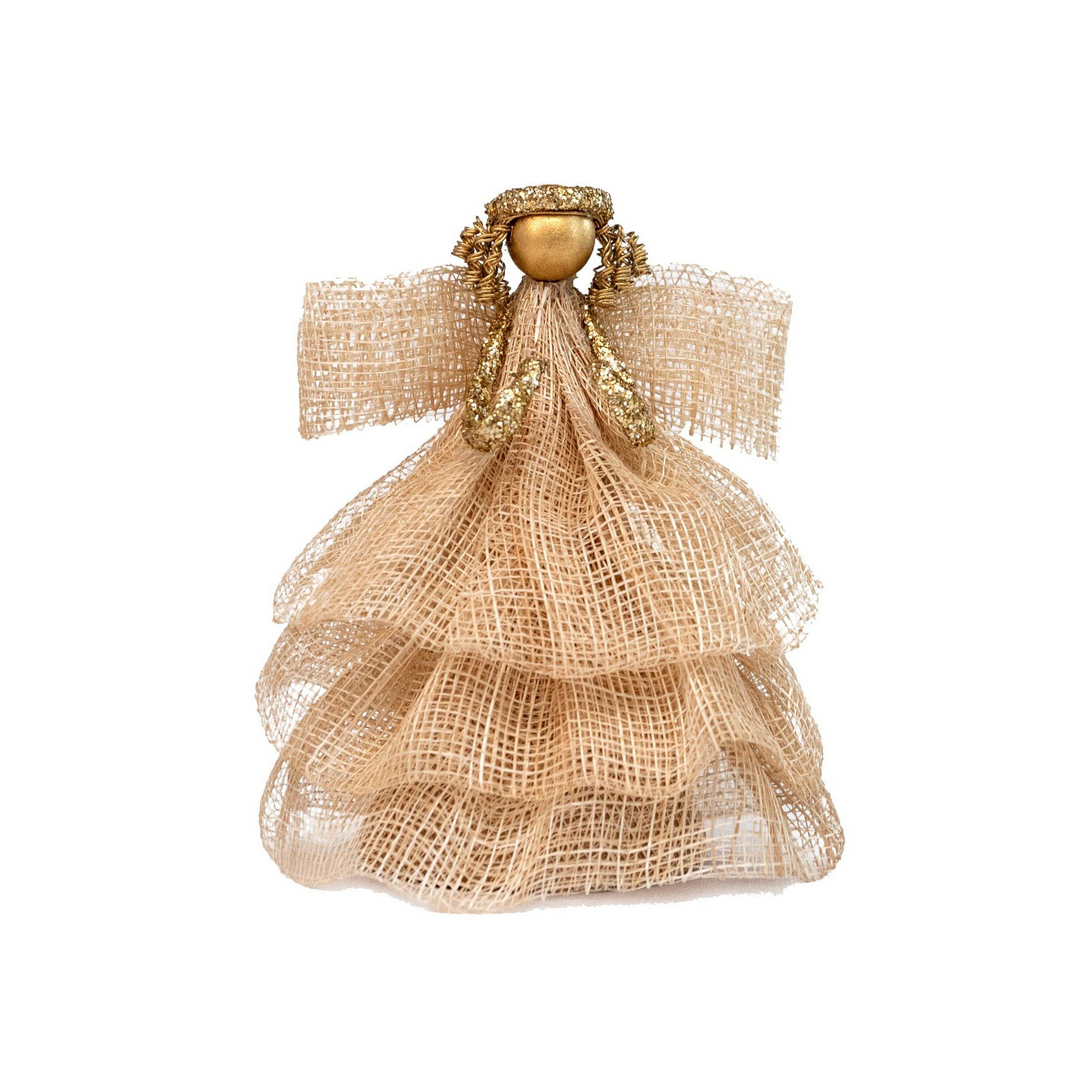 Sinamay Angel With Layered Dress Ornament