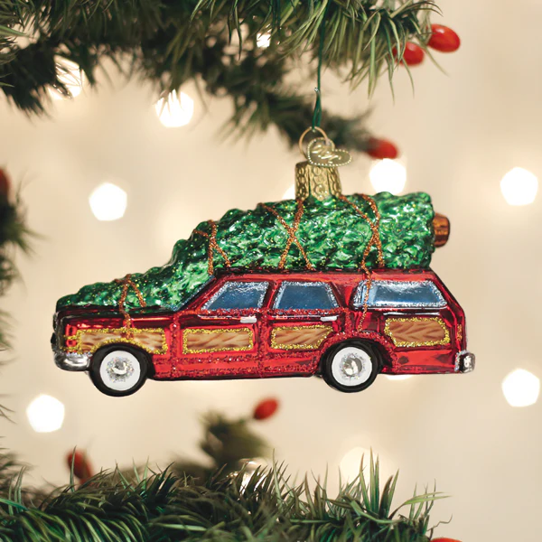 Station Wagon WIth Christmas Tree Ornament