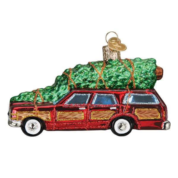 Station Wagon WIth Christmas Tree Ornament