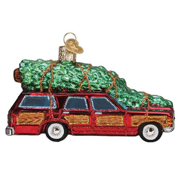 Station Wagon WIth Christmas Tree Ornament