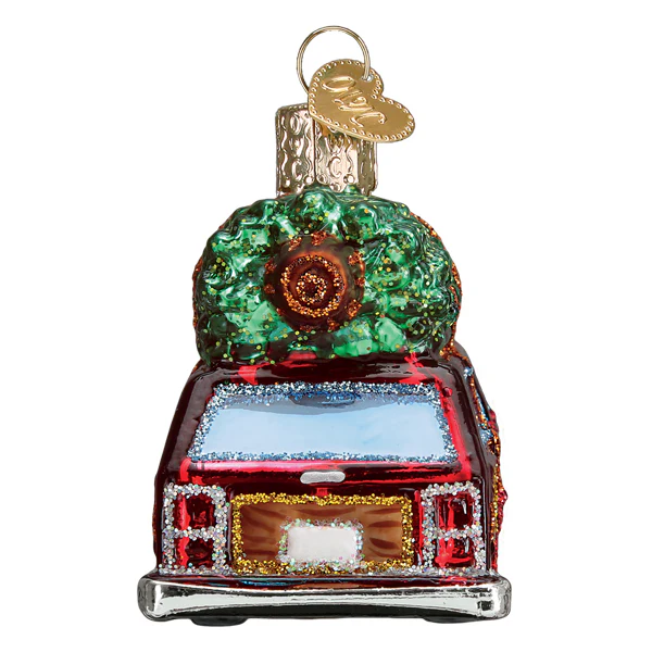 Station Wagon WIth Christmas Tree Ornament