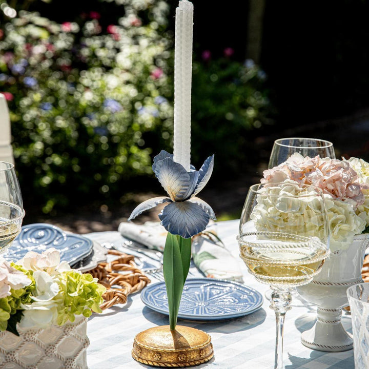 Juliska Meadow Walk Iris 9in Candlestick Chambray