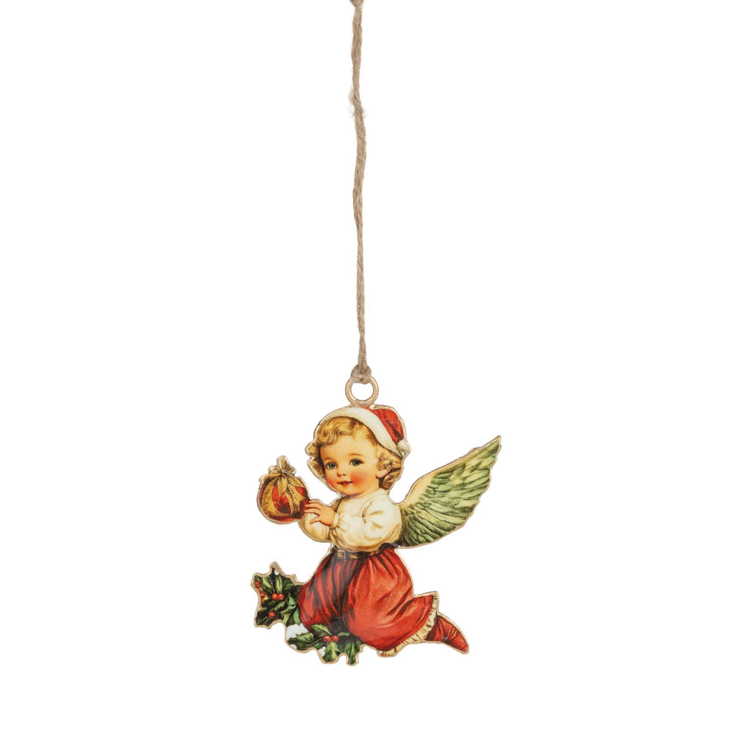 Vintage Metal Child Angel Ornament