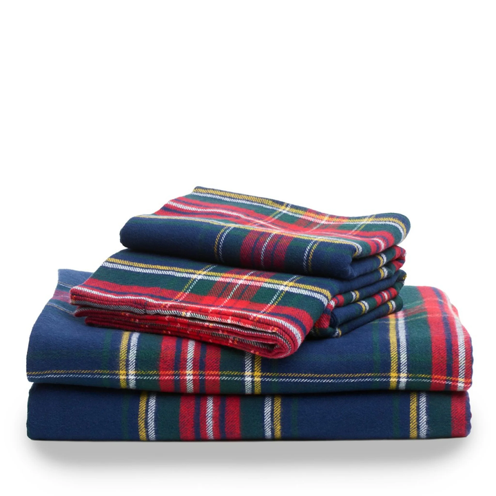 Queen Flannel Sheet Set in Windsor Tartan