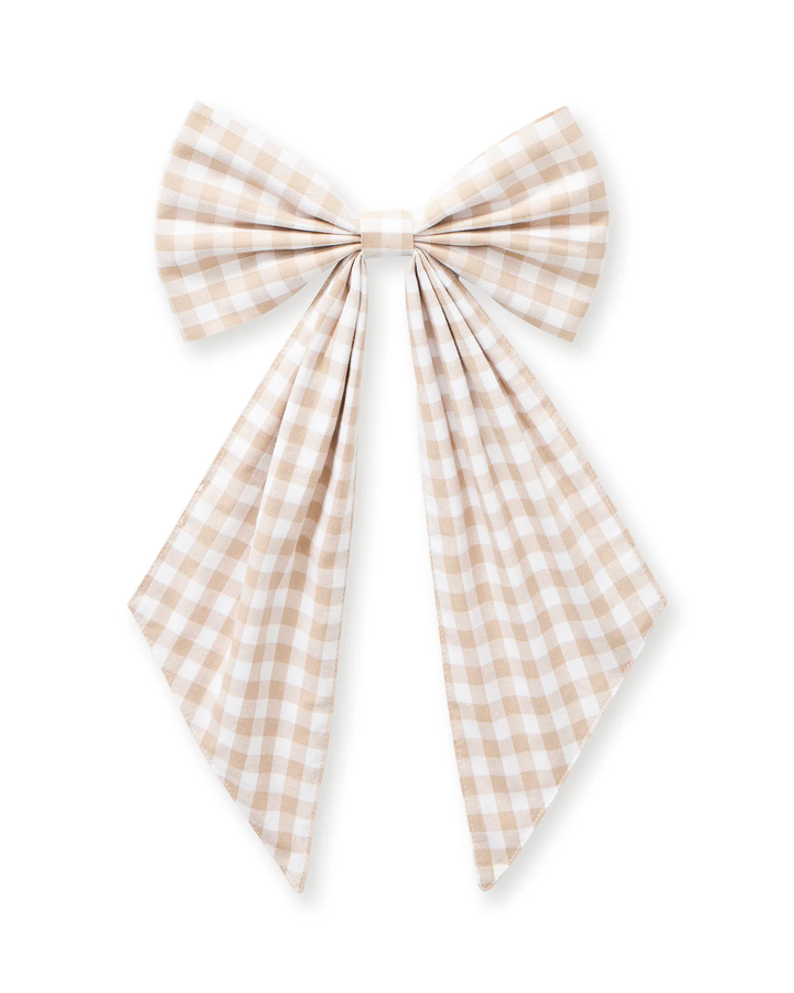 Wreath Bow Camel Gingham