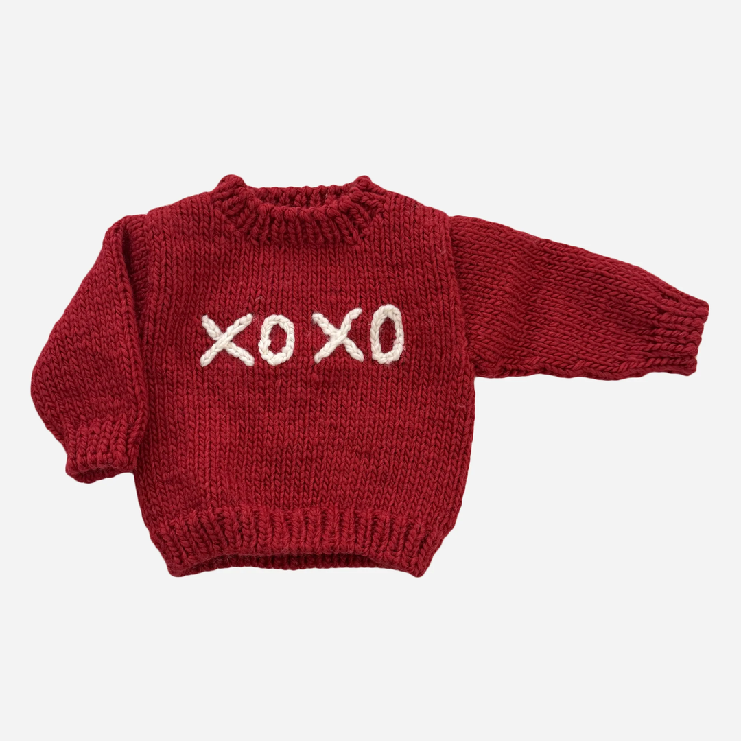 XOXO Crew Neck Red Sweater For Babies &amp; Toddlers