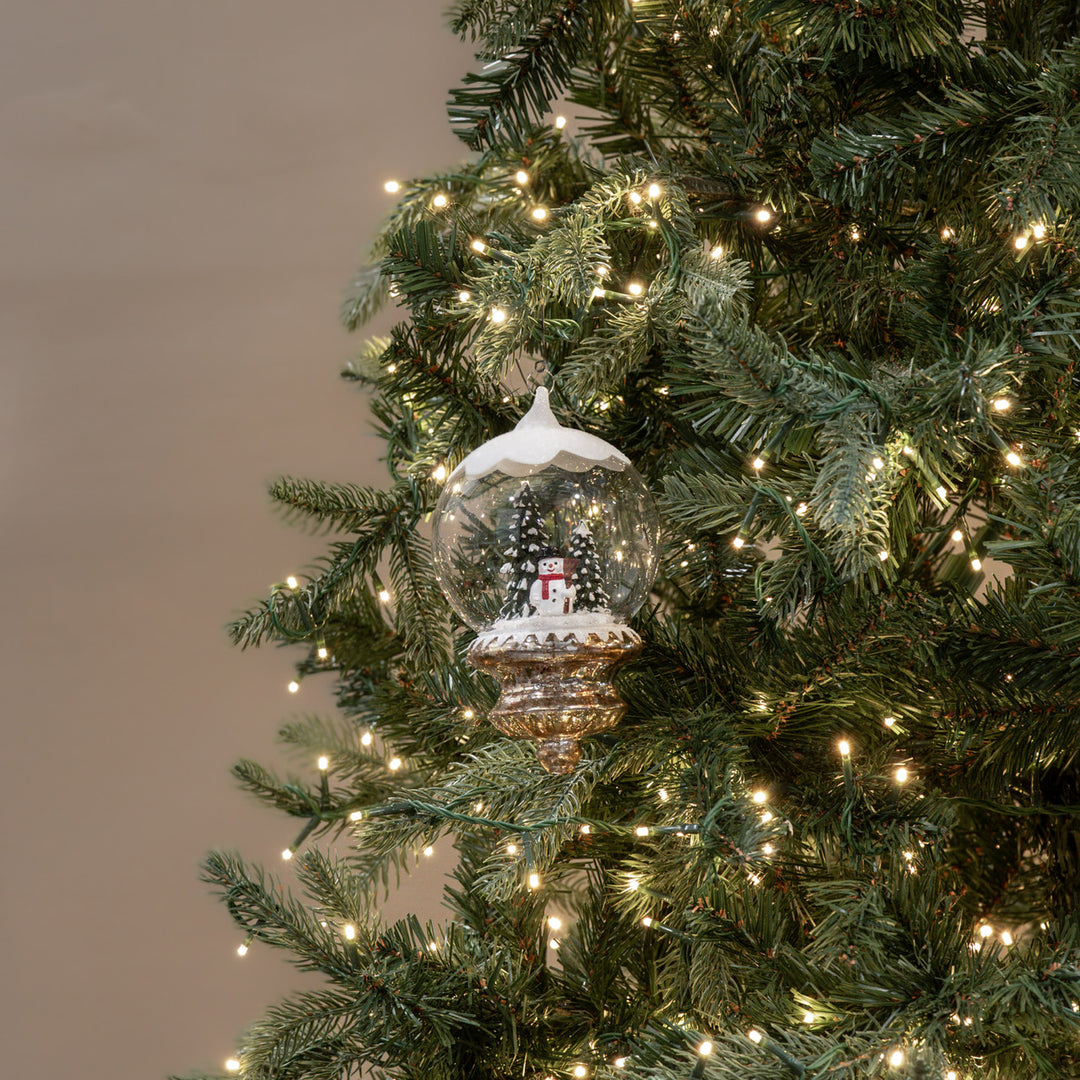 Glass Globe With Snowman Ornament